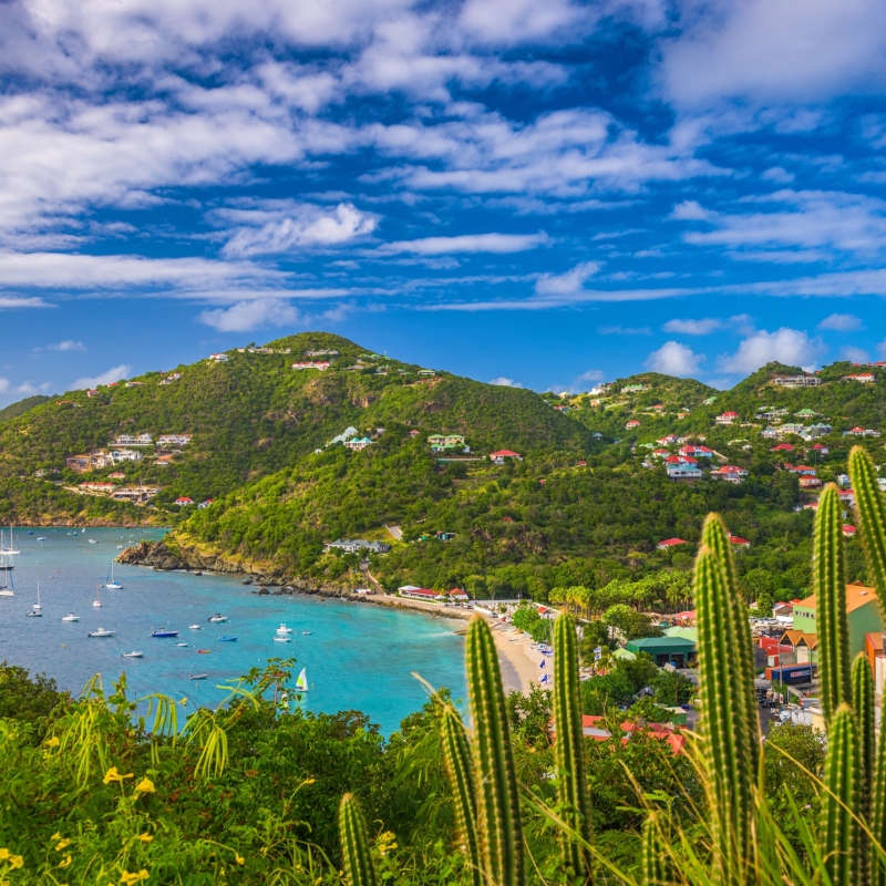 Gustavia,,Saint,Barthelemy,Skyline,And,Harbor,In,The,Caribbean.